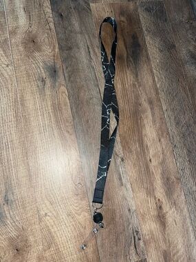 Black Marble Pattern Lanyard with Badge Reel